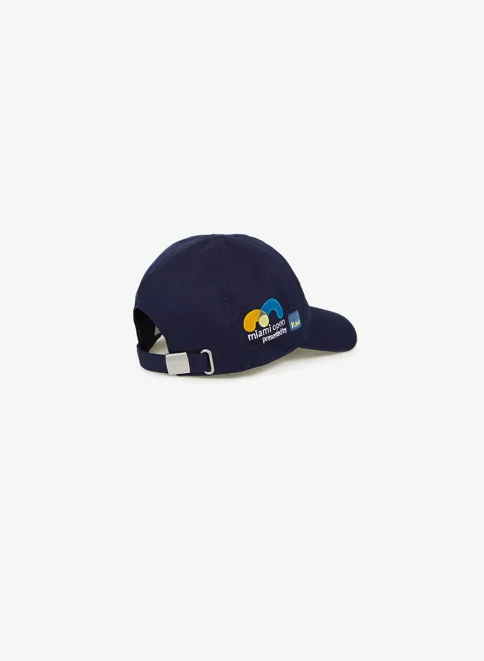 SPORT Miami Open Cotton Cap Navy BlueOrangeWhite Mens Lacoste Caps and Hats Online Outlet Store