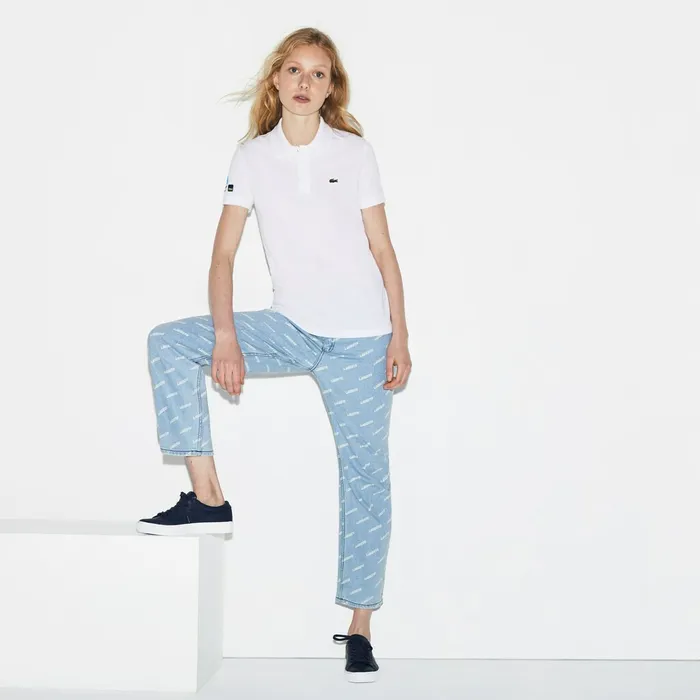SPORT Miami Open Edition Petit Piqu Polo White Womens Lacoste Polos USA