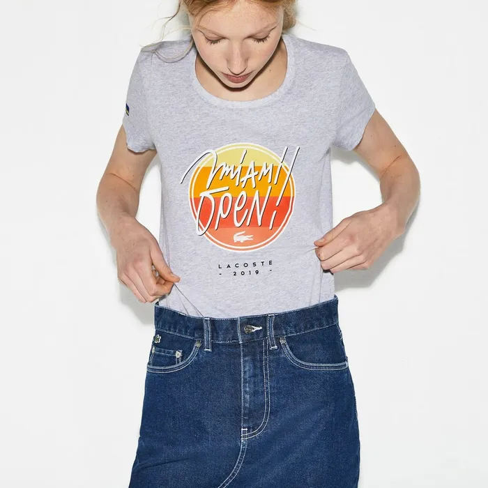 SPORT Miami Open Edition Tshirt Grey Chine Womens Lacoste TShirts Gift 4 You