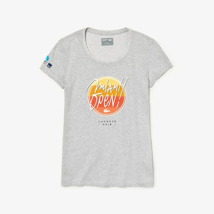 SPORT Miami Open Edition Tshirt Grey Chine Womens Lacoste TShirts Gift 4 You