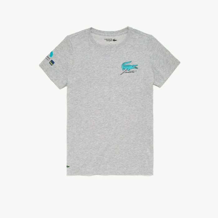 SPORT Miami Open Palm Tree Print Tshirt Grey Chine Womens Lacoste TShirts Online Outlet Store