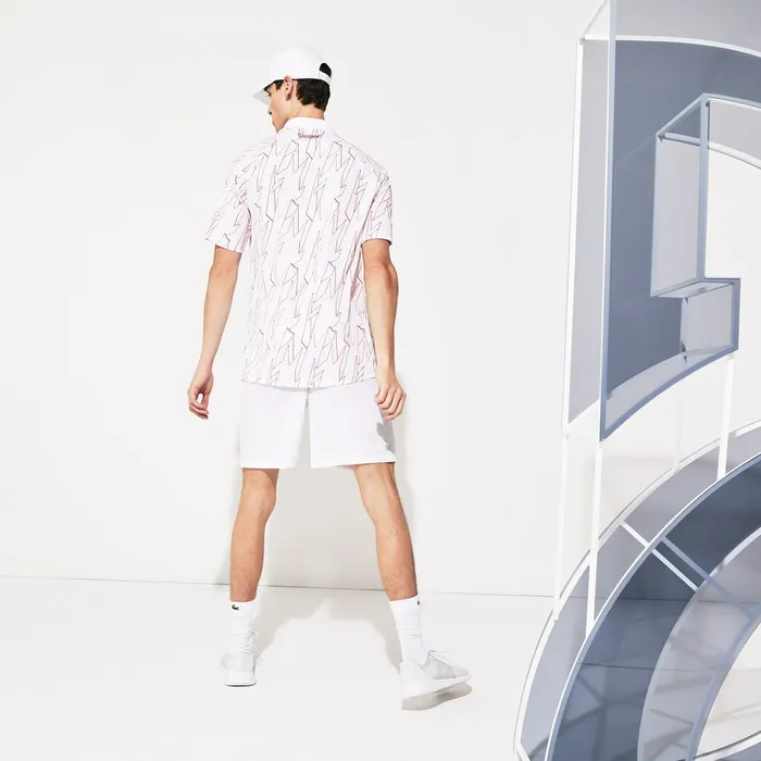 SPORT Novak Djokovic Breathable Stretch Shorts White Mens Lacoste Pants and Shorts Gift for Friend