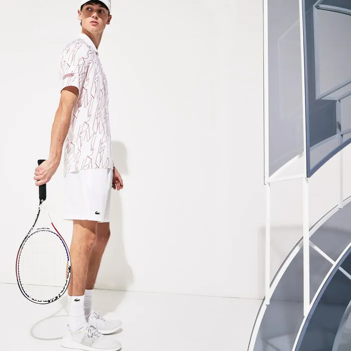 SPORT Novak Djokovic Breathable Stretch Shorts White Mens Lacoste Pants and Shorts Gift for Friend