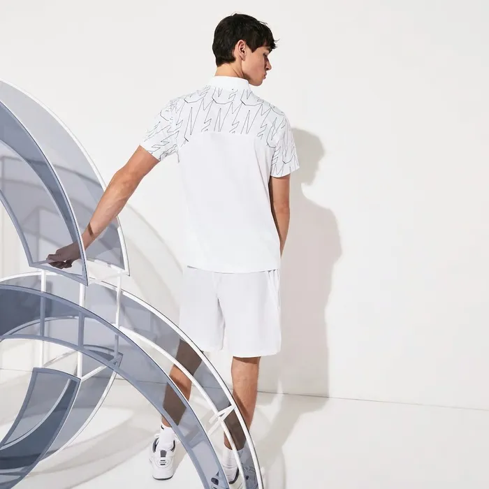 SPORT Novak Djokovic Breathable UltraLight Polo Shirt WhiteNavy Blue Mens Lacoste Polos Gift 4 You