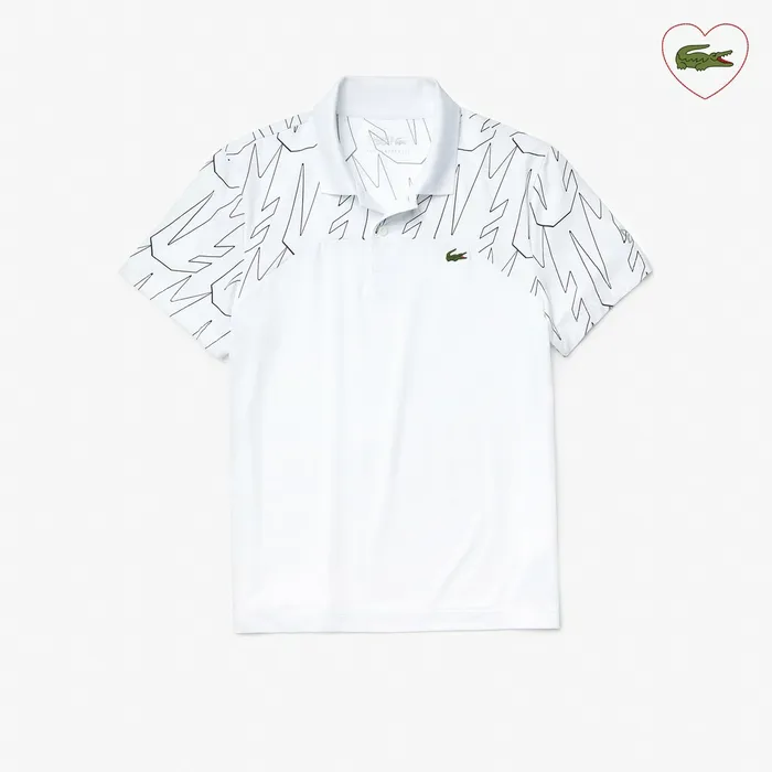 SPORT Novak Djokovic Breathable UltraLight Polo Shirt WhiteNavy Blue Mens Lacoste Polos Gift 4 You