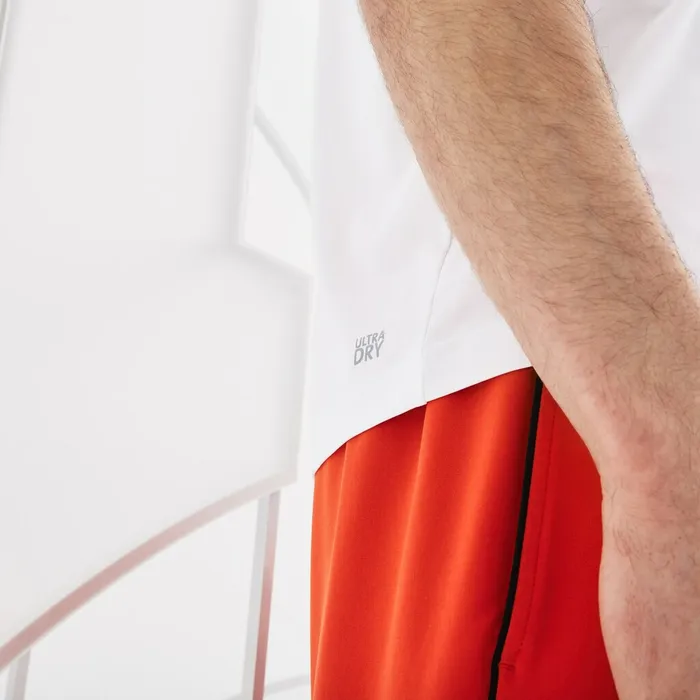 SPORT Novak Djokovic Collection Tech Jersey Polo WhiteRed Mens Lacoste Polos Online