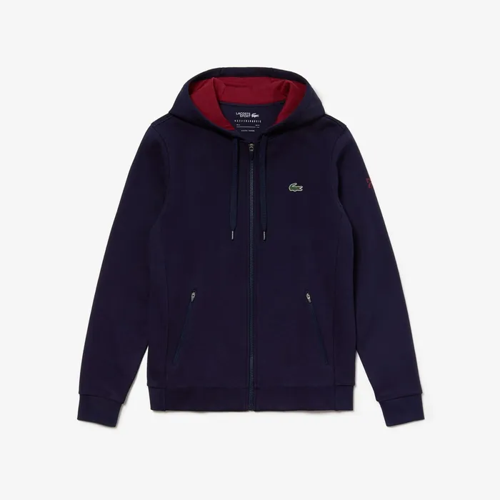 SPORT Novak Djokovic Croc Logo Sweatshirt Navy BlueBordeaux Mens Lacoste Sweatshirts On Sale
