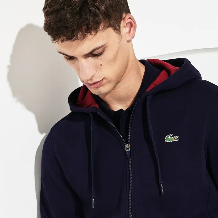 SPORT Novak Djokovic Croc Logo Sweatshirt Navy BlueBordeaux Mens Lacoste Sweatshirts On Sale