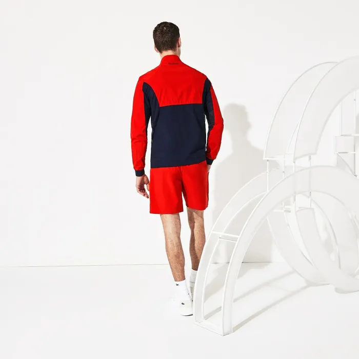 SPORT Novak Djokovic FullZip Jacket RedNavy Blue Mens Lacoste Jackets and Coats Gift 4 You