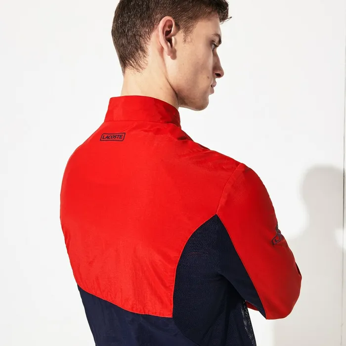 SPORT Novak Djokovic FullZip Jacket RedNavy Blue Mens Lacoste Jackets and Coats Gift 4 You