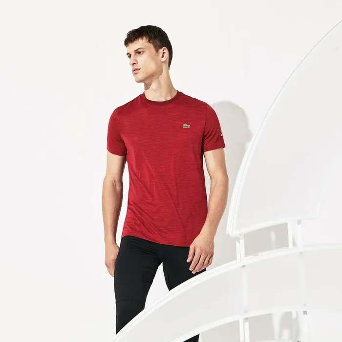 SPORT Novak Djokovic Jersey Tshirt BordeauxRed Mens Lacoste TShirts Gift for Friend