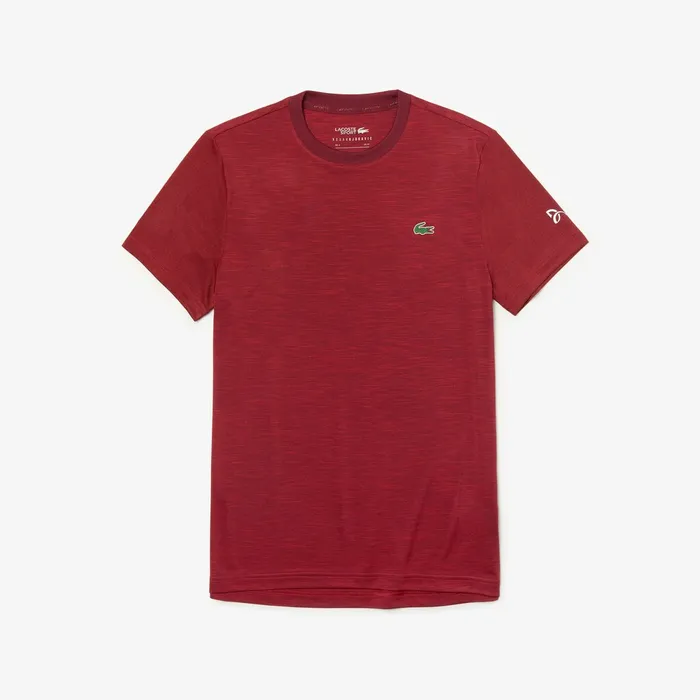 SPORT Novak Djokovic Jersey Tshirt BordeauxRed Mens Lacoste TShirts Gift for Friend