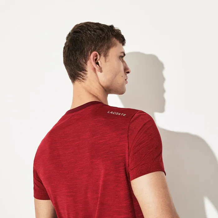 SPORT Novak Djokovic Jersey Tshirt BordeauxRed Mens Lacoste TShirts Gift for Friend