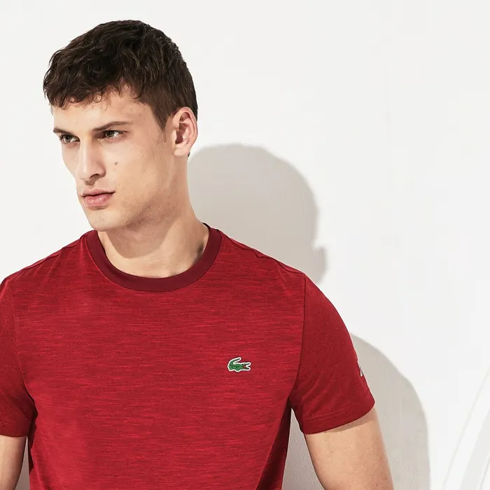 SPORT Novak Djokovic Jersey Tshirt BordeauxRed Mens Lacoste TShirts Gift for Friend