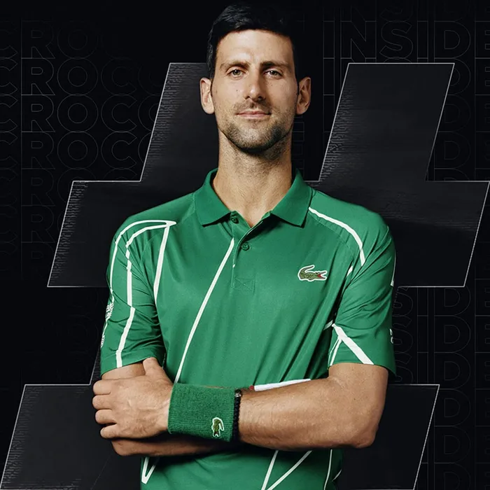 SPORT Novak Djokovic Printed Breathable Polo Shirt GreenWhite Mens Lacoste Polos Gift Ideas