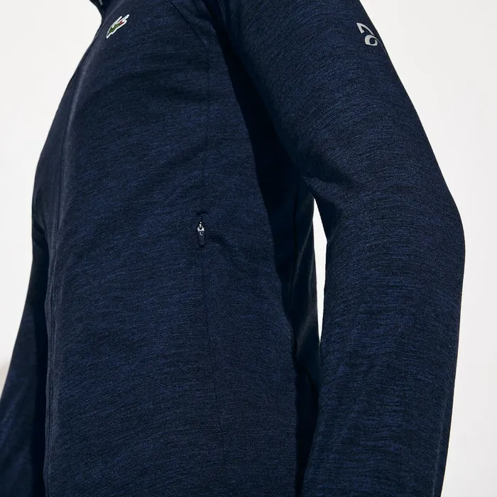SPORT Novak Djokovic Stretch Zippered Jacket Navy Blue Mens Lacoste Sweatshirts Online Store
