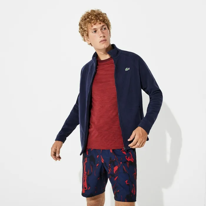 SPORT Novak Djokovic Tech Fleece Jacket Navy Blue Mens Lacoste Sweatshirts Online