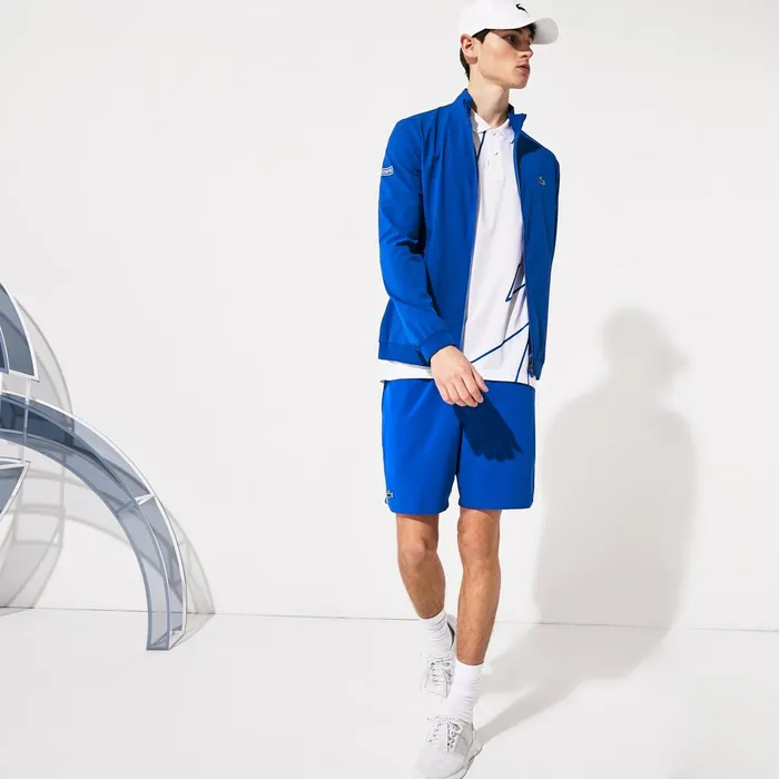 SPORT Novak Djokovic Textured Zip Jacket BlueWhite Mens Lacoste Jackets and Coats For Sale Online SPORT Novak Djokovic Textured Zip Jacket BlueWhite Mens Lacoste Jackets and Coats For Sale Online