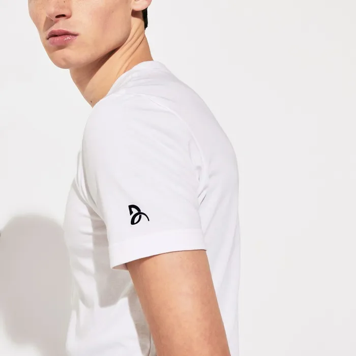 SPORT Novak Djokovic Ultra Dry Graphic Tee WhiteNavy Blue Mens Lacoste TShirts Gift for Friend