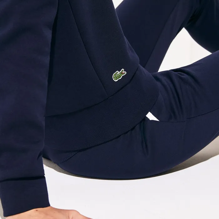 SPORT Oversize Croc CottonBlend Sweatshirt Navy Blue Womens Lacoste Sweaters and Sweatshirts For Sale Online