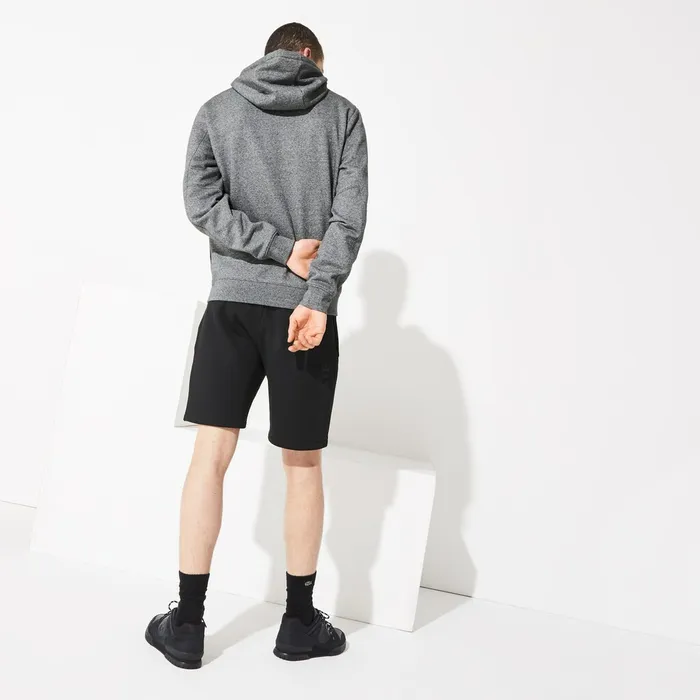 SPORT Oversized Croc Zip Fleece Sweatshirt Grey ChineBlackDark GreyBlack Mens Lacoste Sweatshirts Online Store