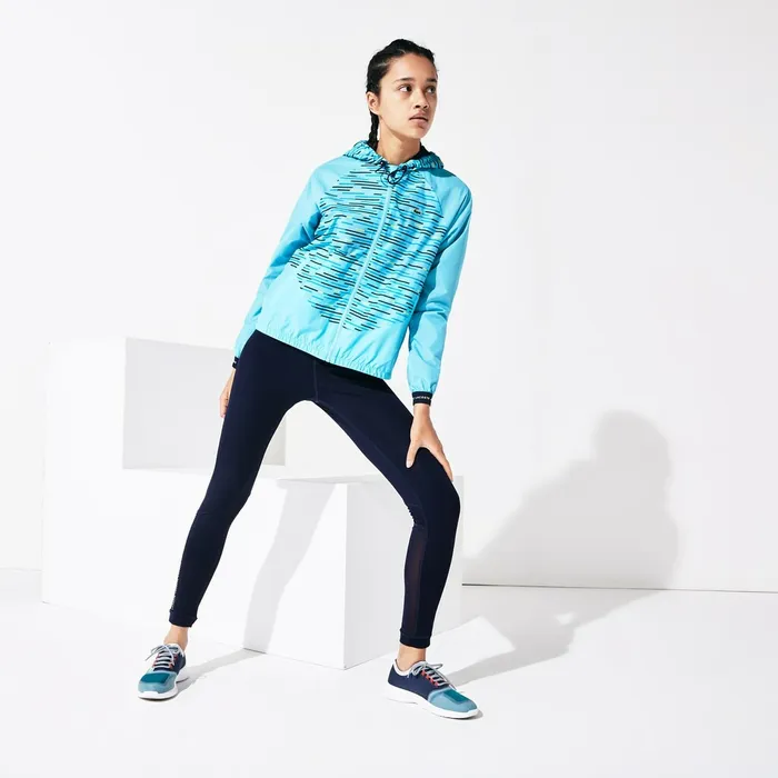 SPORT Paneled Breathable Stretch Tennis Leggings Navy BlueWhite Womens Lacoste Pants and Shorts Online
