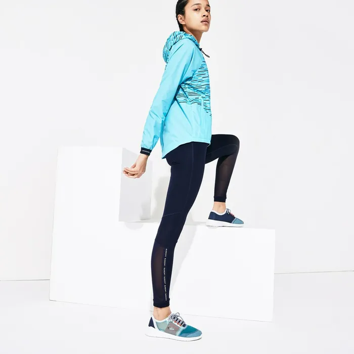 SPORT Paneled Breathable Stretch Tennis Leggings Navy BlueWhite Womens Lacoste Pants and Shorts Online