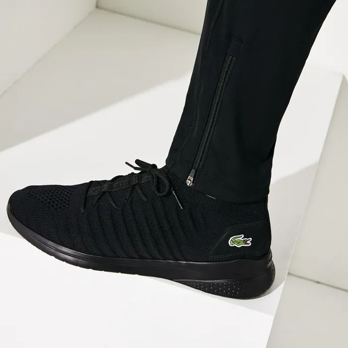 SPORT Paneled Breathable Sweatpants Black Mens Lacoste Pants and Shorts Popular