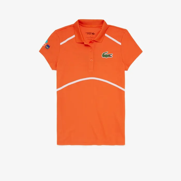 SPORT Performance Polo OrangeWhite Womens Lacoste Polos Shop