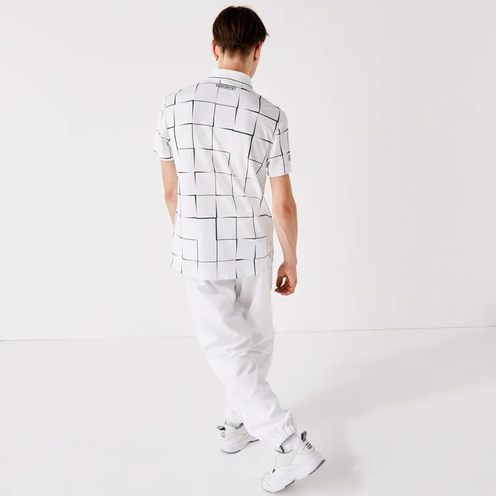 SPORT Performance Side Zip Track Pants White Mens Lacoste Pants and Shorts Shop Online