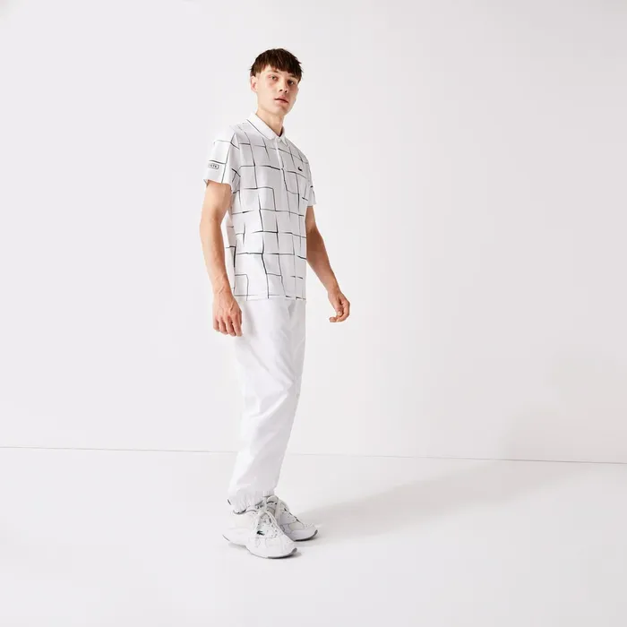 SPORT Performance Side Zip Track Pants White Mens Lacoste Pants and Shorts Shop Online