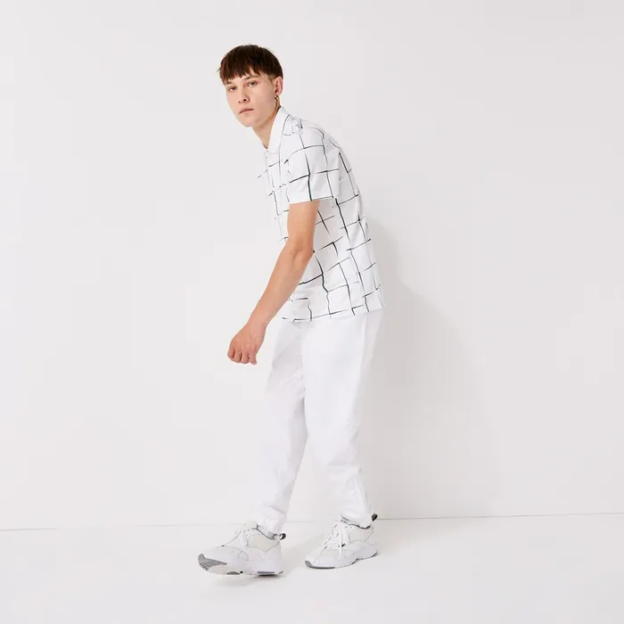 SPORT Performance Side Zip Track Pants White Mens Lacoste Pants and Shorts Shop Online