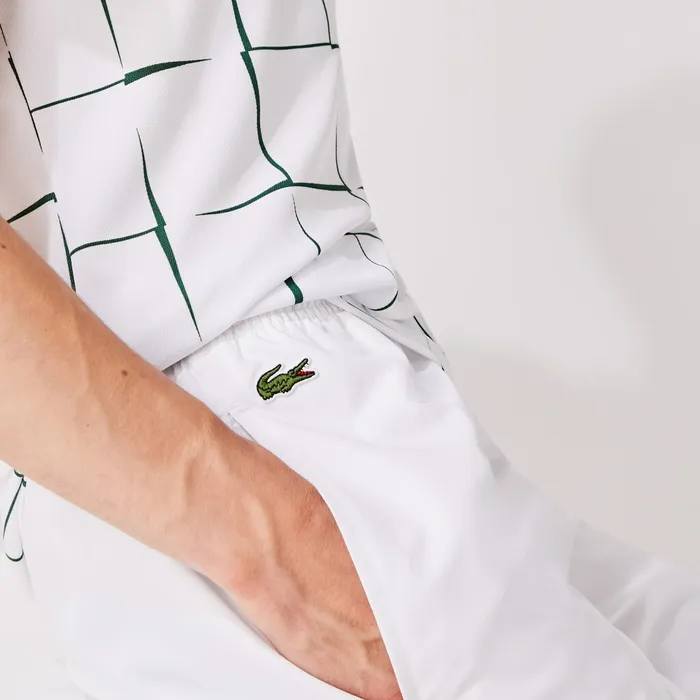 SPORT Performance Side Zip Track Pants White Mens Lacoste Pants and Shorts Shop Online