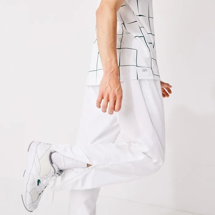 SPORT Performance Side Zip Track Pants White Mens Lacoste Tracksuits For Sale Online