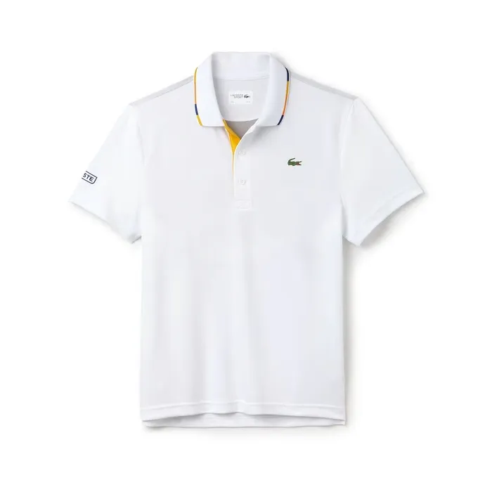SPORT Piped Piqu Tennis Polo WhiteOrangeOrangeWhite Mens Lacoste Polos Gift for Friend