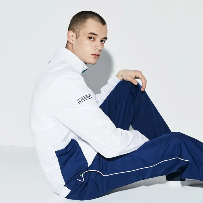 SPORT Piped Taffeta Tennis Tracksuit WhiteNavy BlueGreyGreen Mens Lacoste Pants and Shorts On Sale SPORT Piped Taffeta Tennis Tracksuit WhiteNavy BlueGreyGreen Mens Lacoste Pants and Shorts On Sale