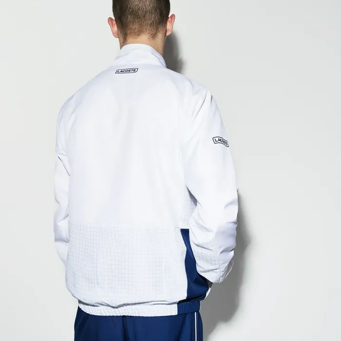 SPORT Piped Taffeta Tennis Tracksuit WhiteNavy BlueGreyGreen Mens Lacoste Tracksuits Casaul