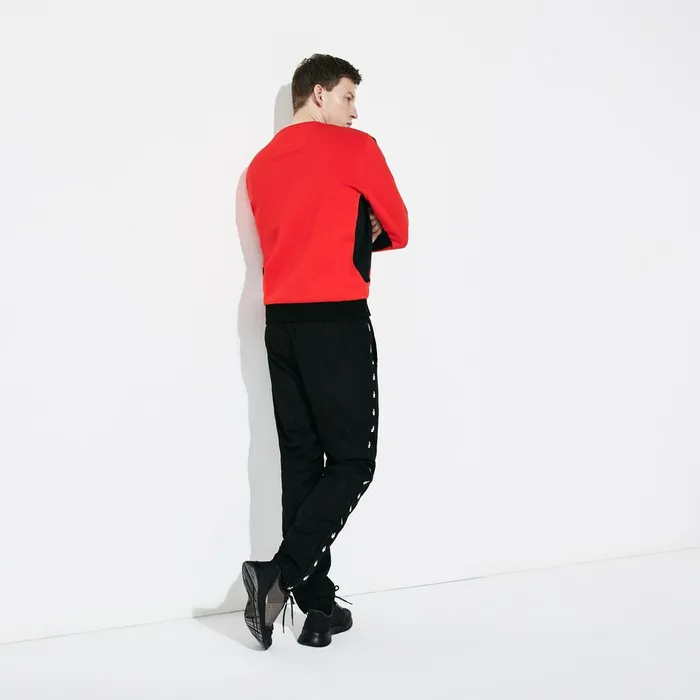 SPORT Print Bands Lightweight Tracksuit Pants Black Mens Lacoste Tracksuits Shop Online