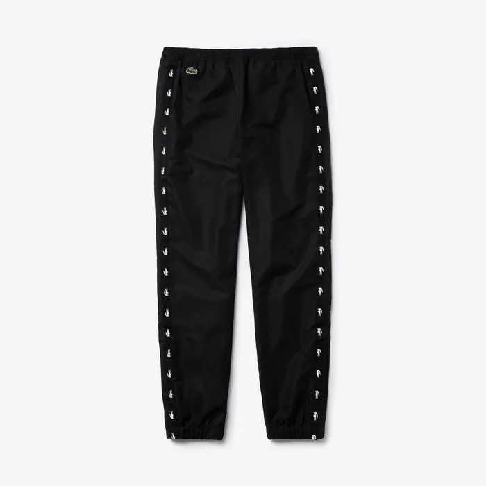 SPORT Print Bands Lightweight Tracksuit Pants Black Mens Lacoste Tracksuits Shop Online