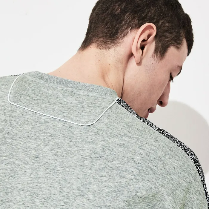 SPORT PrintBlock Sweatshirt Grey ChineBlackWhite Mens Lacoste Sweatshirts Online Outlet Store