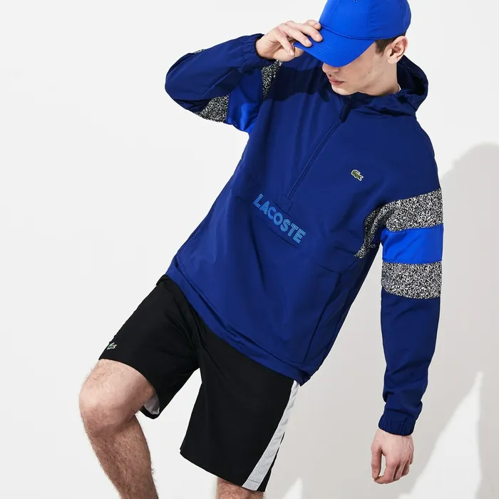 SPORT PrintBlocked Performance Windbreaker Navy BlueBlackWhiteBlue Mens Lacoste Jackets and Coats Online Store SPORT PrintBlocked Performance Windbreaker Navy BlueBlackWhiteBlue Mens Lacoste Jackets and Coats Online Store