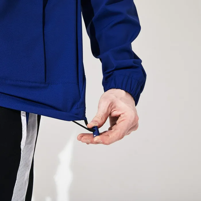 SPORT PrintBlocked Performance Windbreaker Navy BlueBlackWhiteBlue Mens Lacoste Jackets and Coats Online Store