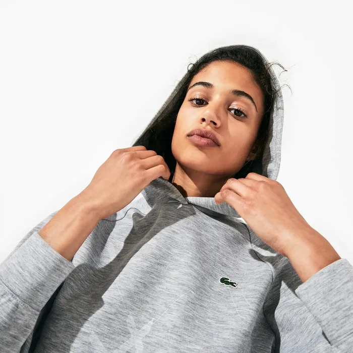 SPORT Printed Fleece Tennis Sweatshirt Grey Chine Womens Lacoste Sweaters and Sweatshirts Gift Ideas