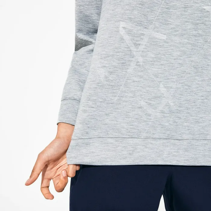 SPORT Printed Fleece Tennis Sweatshirt Grey Chine Womens Lacoste Sweaters and Sweatshirts Gift Ideas