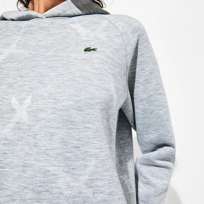 SPORT Printed Fleece Tennis Sweatshirt Grey Chine Womens Lacoste Sweaters and Sweatshirts Gift Ideas