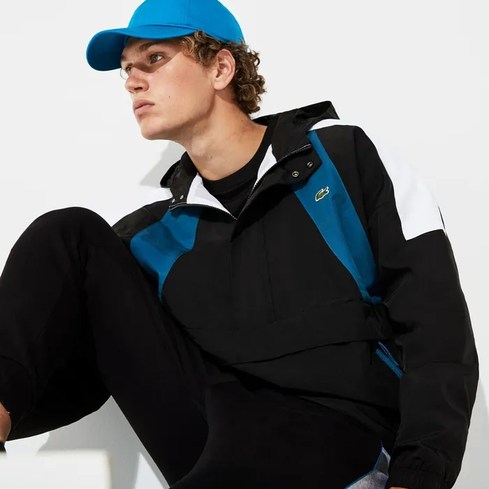 SPORT Pullover Windbreaker BlackBlueWhite Mens Lacoste Jackets and Coats Online SPORT Pullover Windbreaker BlackBlueWhite Mens Lacoste Jackets and Coats Online