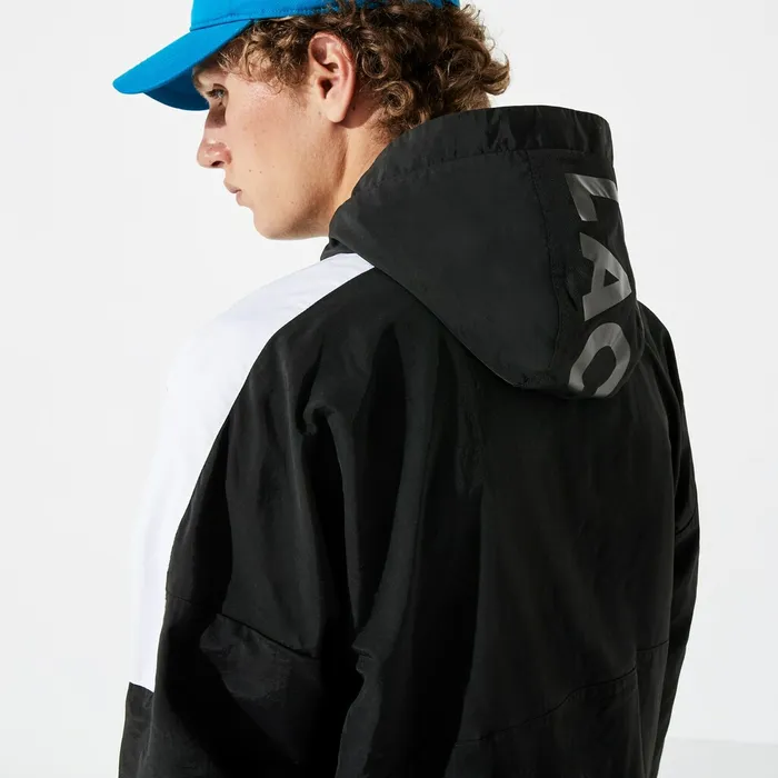 SPORT Pullover Windbreaker BlackBlueWhite Mens Lacoste Jackets and Coats Online