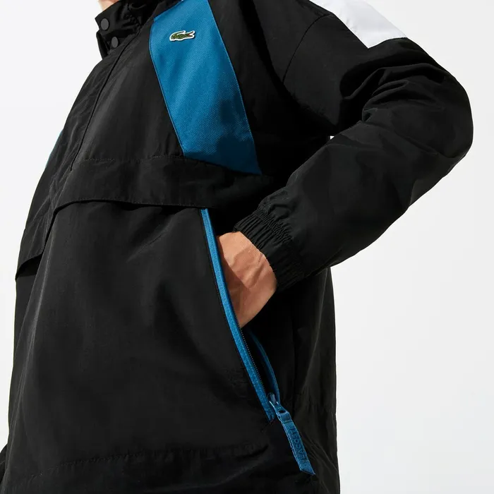 SPORT Pullover Windbreaker BlackBlueWhite Mens Lacoste Jackets and Coats Online