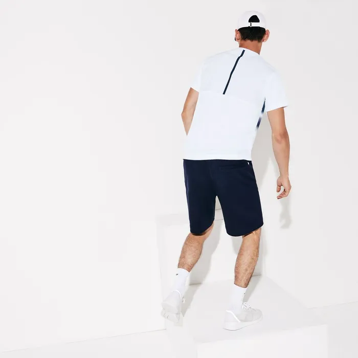 SPORT Roland Garros Breathable Ombr TShirt WhiteNavy Blue Mens Lacoste TShirts Gift 4 You