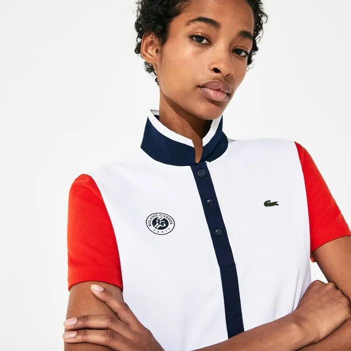 SPORT Roland Garros ColorBlock Polo Shirt WhiteRedNavy Blue Womens Lacoste Polos For Sale Online SPORT Roland Garros ColorBlock Polo Shirt WhiteRedNavy Blue Womens Lacoste Polos For Sale Online